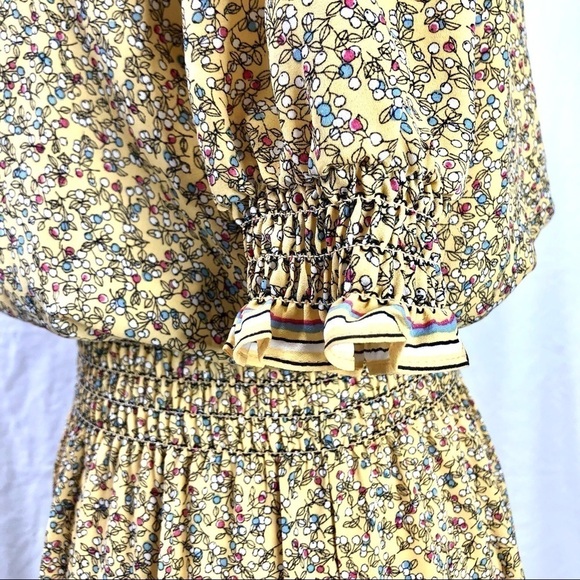 NWT Max Studio yellow cottagecore floral dress M - Picture 7 of 11